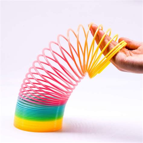 Fortune 1pc Rainbow Slinky Toy Circle Slinky Stretchy Coil Party Ring ...