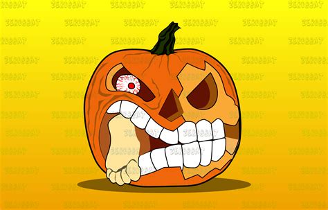 Scary Pumpkin Spooky Halloween Face Graphic by zerobbat · Creative Fabrica