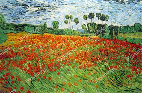 Field With Poppies Painting by Vincent Van Gogh Reproduction ...