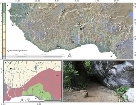 Geographical and ecological context of Iho Eleru (A) Map of western ...