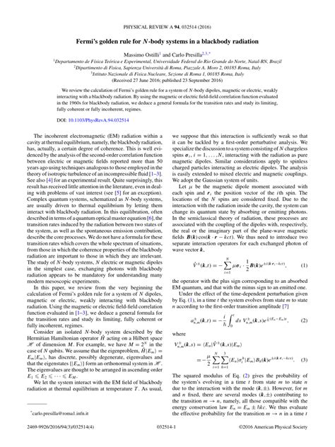 (PDF) Fermi golden rule for $N$-body systems in a black-body radiation