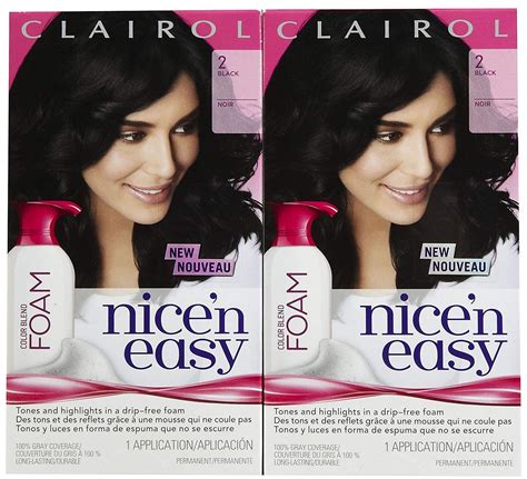 Clairol Nice 'n Easy Color Blend Foam Hair Color, 2, Black, 2 pk ** You ...