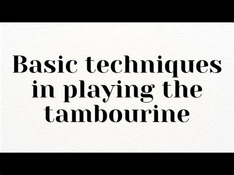 Basic Tambourine Techniques | TWCMF Dance Ministry - YouTube