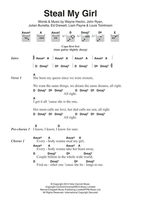 Steal My Girl by One Direction - Guitar Chords/Lyrics - Guitar Instructor