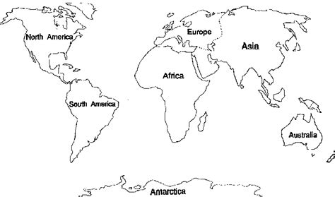 Printable Seven 7 Continents Map Of The World