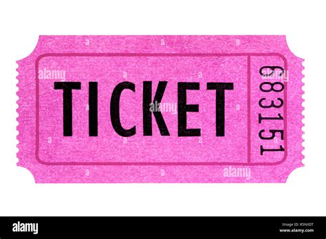 Pink ticket isolated white background Stock Photo - Alamy