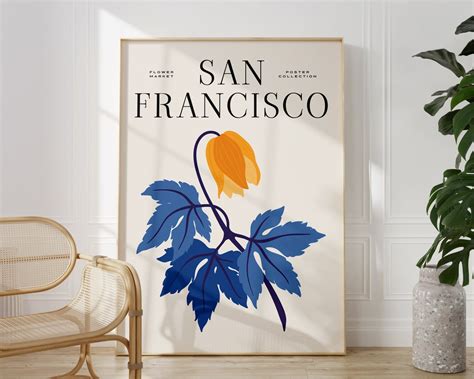 Flower Market San Francisco Print, California Print Flower Market ...