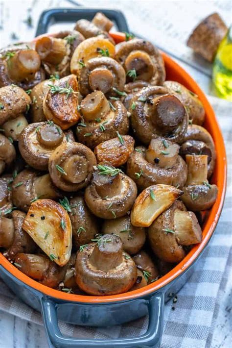 Garlic Roasted Mushrooms Recipe | Recipe | Mushroom recipes healthy ...