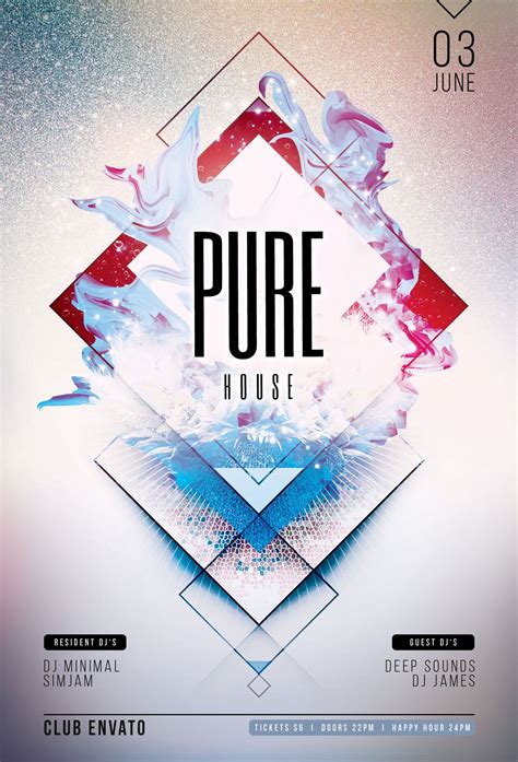 Pure House Flyer on Behance | Flyer design, Event poster design, Free ...