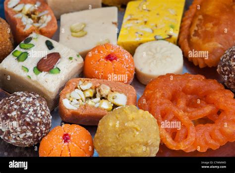 Assorted Indian sweets Stock Photo - Alamy