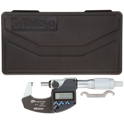 MITUTOYO IP65 Digital Outside Micrometer: 0 in to 1 in/0 to 25 mm Range ...