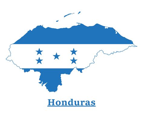 diseño del mapa de la bandera nacional de honduras, ilustración de la ...