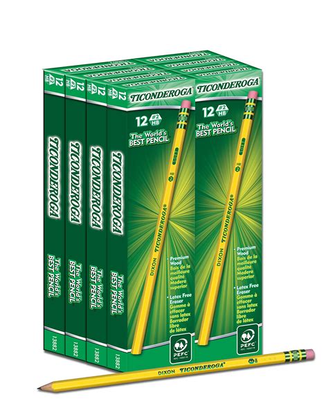 Dixon Ticonderoga Wood-Cased #2 HB Pencils Box of 96 Yellow (13872 ...