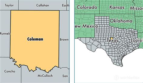 Coleman County Texas Map - Cities And Towns Map