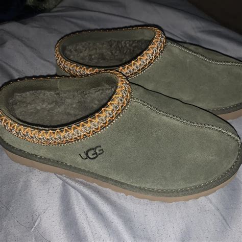 Ugg Tasman slipper green, worn like once or twice,... - Depop