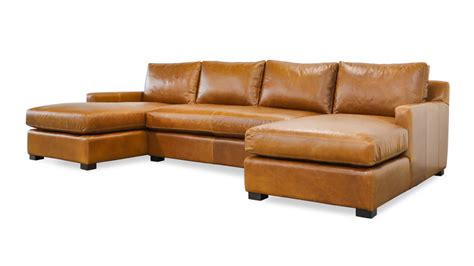 COCOCO Home | Brevard Double Chaise Leather Sectional - Made in USA