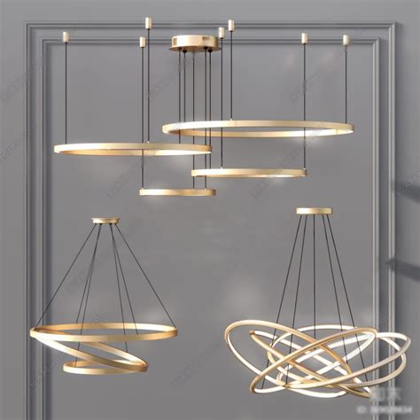 an image of a modern chandelier with circular lights hanging from it's ...