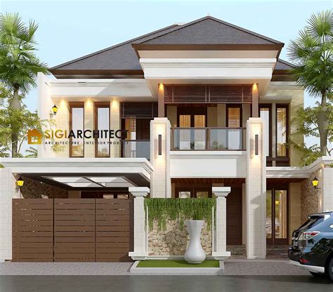 Desain Rumah Tropis Bali Modern 2 Lantai LB 350 M2