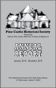 Publications - Annual Report - Pine Castle Historical Society, Inc.