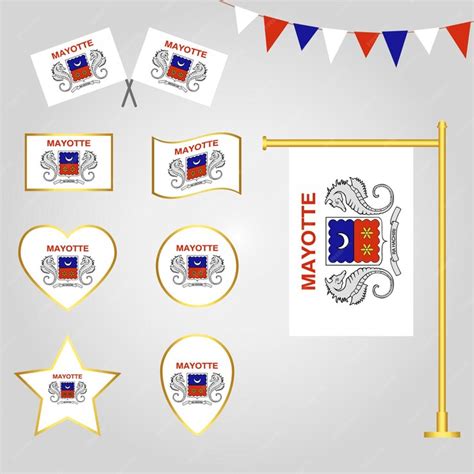 Premium Vector | Collection of france state mayotte flag designs ...