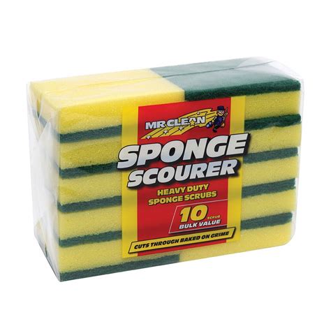 Mr Clean Sponge Scourer - 10 Pack