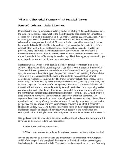 Example Of Theoretical Framework In Quantitative Research Pdf ...