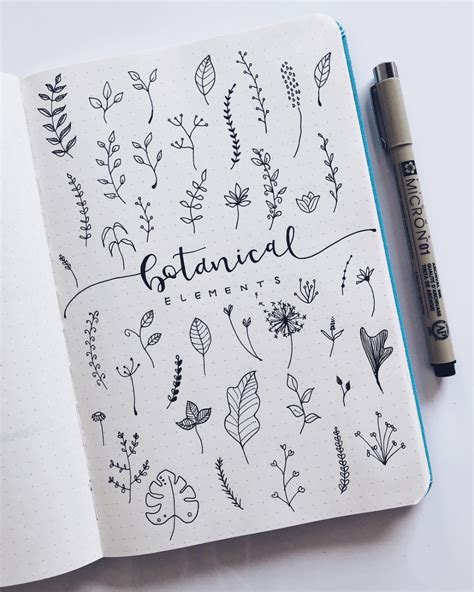 a selection of botanical elements for your planners or bullet journals ...