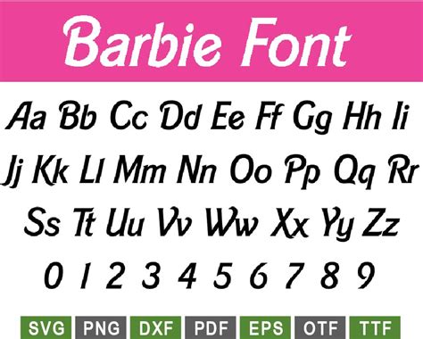 Barbie Font Svg, Barbie Logo Font Svg, Barbie Font Style Svg, Barbie ...