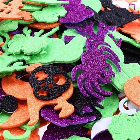 Halloween Glitter Foam Craft Stickers Self-Adhesive Party Decoration ...