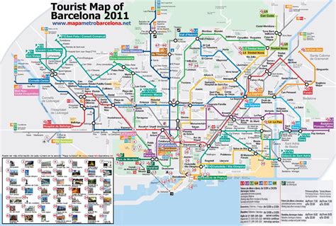 Metro map of Barcelona with sightseeings - Ontheworldmap.com