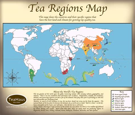 A simple, yet informative map of the world's tea growing regions ...