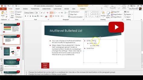 PPT - Multilevel lists in PowerPoint - YouTube