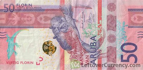 Leftover Currency - easily exchange 50 Aruban Florin banknotes (Red ...