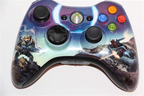 Genuine Microsoft Xbox 360 HALO 3 SPARTAN WIRELESS CONTROLLER VERY GOOD ...