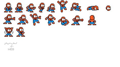 Pixilart - spider man sprite sheet by pixel-boom