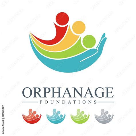 Orphanage Logo - Hands Hugging Children Design Logo Vector vector de ...