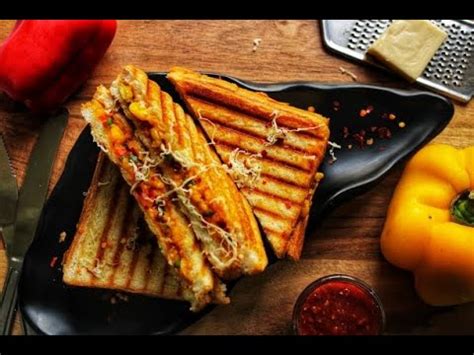 Schezwan Paneer Chilli Sandwich Recipe| How to make schezwan paneer ...