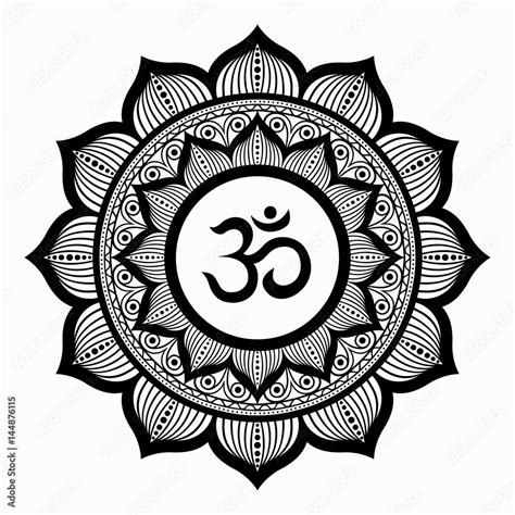 Om symbol. Mandala. Vector art Stock Vector | Adobe Stock