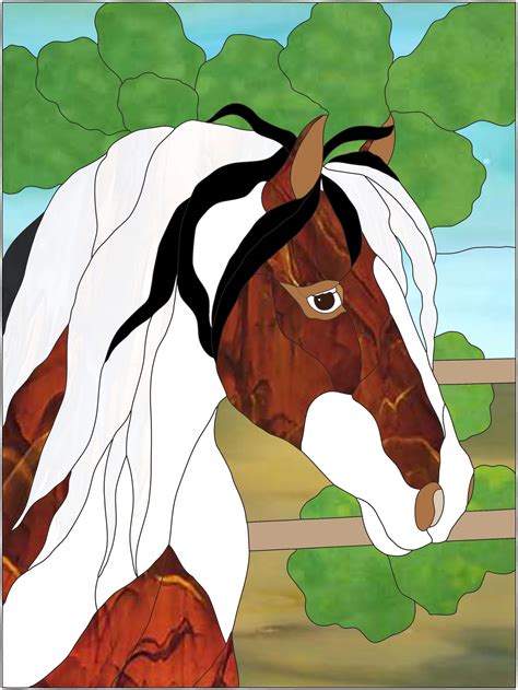 Pinto Horse Head | Best Stained Glass Patterns