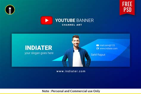 Free Youtube Channel Banner PSD Template - Indiater