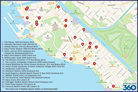 Map Of Waikiki Hotels And Locations