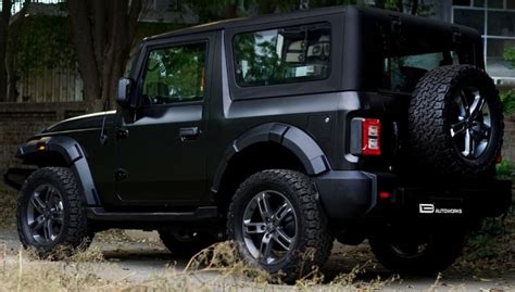 Mahindra Thar wrapped in satin black is a stunner