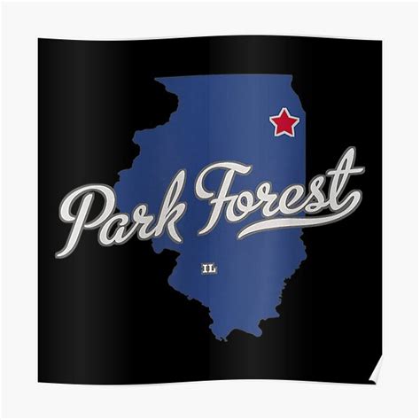 "Park Forest Illinois IL Map" Poster for Sale by Holvasterlund | Redbubble