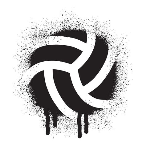 Volleyball stencil graffiti with black spray paint 26543874 Vector Art ...