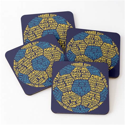 'Football Typography, Soccer Word Art' Coasters by gamefacegear | Word ...