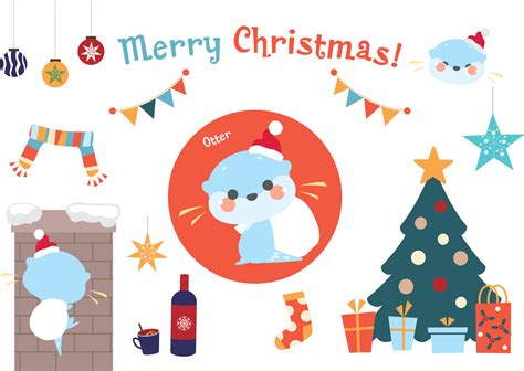 Christmas Santa otter vector illustration 3613680 Vector Art at Vecteezy