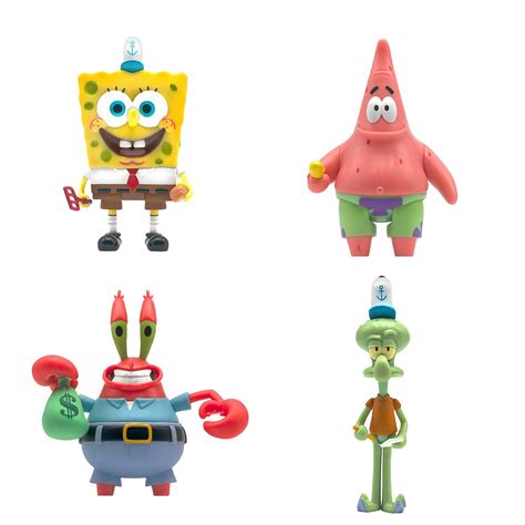 SpongeBob SquarePants 2 Figure Set Of Squidward, Sandy Cheeks, Patrick ...