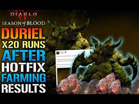 Diablo 4: x20 Duriel Runs! AFTER Hotfix! What 20 Runs Get You Farming ...