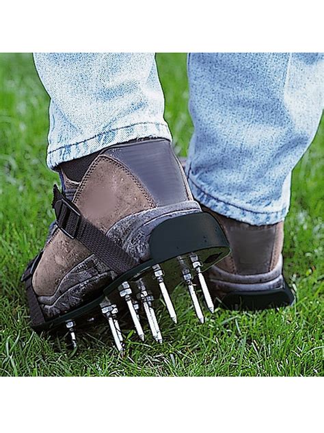 Yard Lawn Spike Sandals Aerator Spike Aerating Adjustable Straps Spiked ...