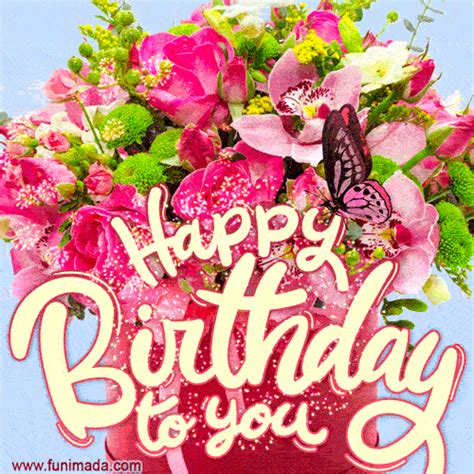 Birthday Flowers Happy Birthday To You GIF | GIFDB.com